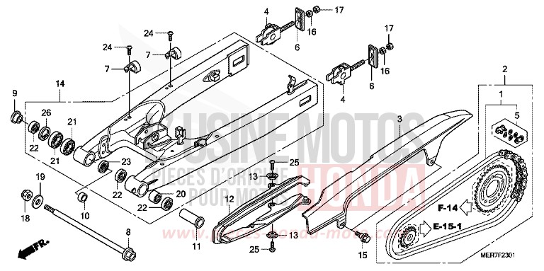 SCHWINGE (CBF600S8/SA8/N8/NA8) von CBF600N ABS QUASAR SILVER METALLIC (NHA48) von 2008